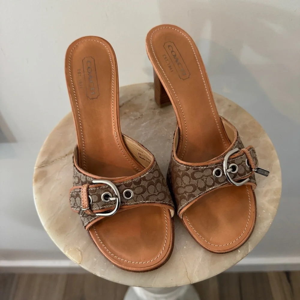 Coach Women's Daryn Slide Heels Size 8.5 - Picture 1 of 15